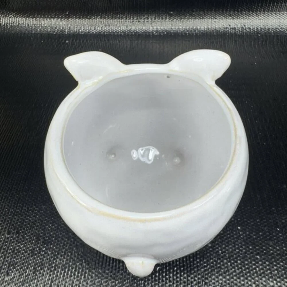 47 & MAIN Stoneware Pottery Bunny Rabbit Shape Planter Flower Pot Vase Bowl Dish